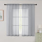 Sheer Light Grey Curtains for Bedroom Living Room 54 Inch Length 2 Panels Set by WelvetBLK