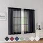Simplebrand Black Short Sheer Curtains 45 Inch Length by Simplebrand