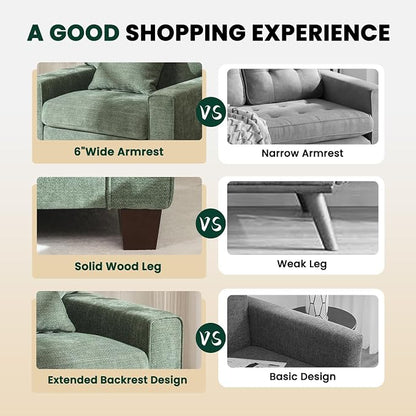 DOPEDIO Modern Living Room Sofa Set, 71.25" Chenille Loveseat - Image 5