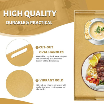 MAONAME Gold Decorative Tray for Coffee Table, Modern Serving Tray - Image 3