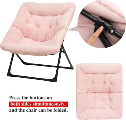 Comfy Saucer Chair for Adults, Soft Faux Fur Bedroom Chair, Accent Dorm Chairs - Image 7