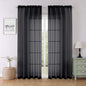 Black Sheer Curtains 84 Inches Long 2 Panels, Balance Light & Privacy Bedroom by Lecloud
