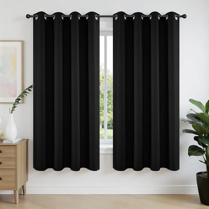 Joydeco Blackout Curtains 63 Inch Length 2 Panels Set, Thermal Insulated Long by JOYDECO
