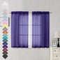 Purple Sheer Curtains 45 Inches Long 2 Panels, Light Filtering Sheer Curtains by OVZME