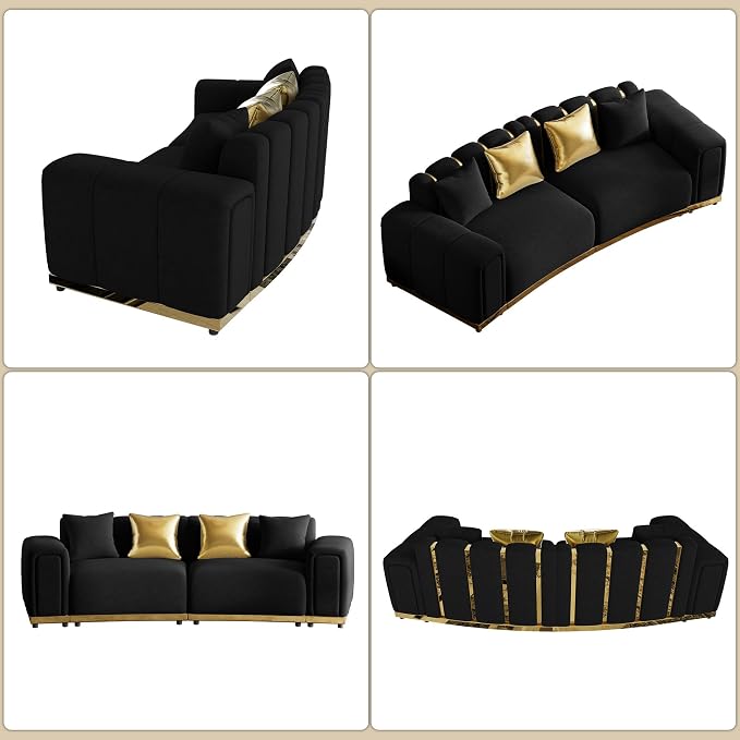 104" Oversized Velvet Chesterfield Couch - Image 6