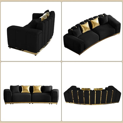 104" Oversized Velvet Chesterfield Couch - Image 6