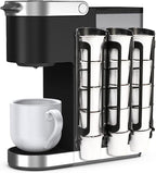 STORAGENIE Coffee Pod Holder Side Mount K Cup Pods Organizer compatible with Keurig Coffee Makers, Space Saving Kcup Storage, Perfect for Small Counters (3 Pack/For 15 K-Cups, Black)