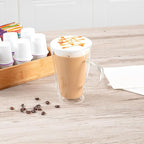 Restaurantware-Forma Professional 13.5 oz Double Wall Glass Mugs, 12 Insulated Coffee Mugs With Handle - Dishwashable, Reusable, Clear Glass Beverage Cups, Freezable, For Hot Or Cold Beverages