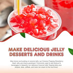 Fanale Coconut Jelly Topping nata de coco for Boba Tea | Ice Cream | Yogurt | Smoothie | Milk Tea | Desserts (Strawberry Heart Shaped, 6.6 lb) | JEL026