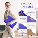 24 Pcs Classification Folders Letter Size, Back to School Supply for Teacher, Student, 3 Dividers Pressboard File Folder Bulk with 2 Fasteners, 3.5 Inch Expanding File Organizer (Purple)