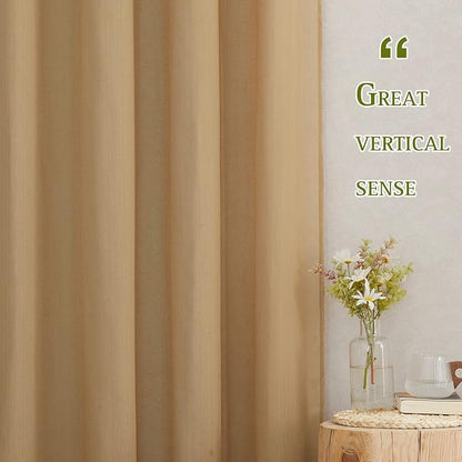NICETOWN Sheer Linen Bedroom Curtains 96 inch Long, Grommet Privacy Semi Light - Image 5