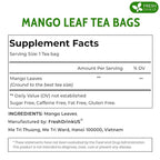 FreshDrinkUS Premium 60 Mango Leaf Tea Bags, 100% Natural & Pure. Loose Leaf Herbal Tea. No Sugar, No Caffeine, No Gluten, Vegan