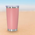 20 oz Tumbler Coffee Tavel Tumblers Bulk with Lid Stainless Steel Double Wall Vacuum Insulated Mug Powder Coated Cups fit Car Cupholder for Hot and Cold - Pink, 12Pack