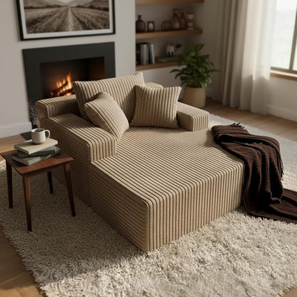 Sytopia Chaise Lounge with Armrests, Oversized Sofa Bed with 3 Pillows by Sytopia