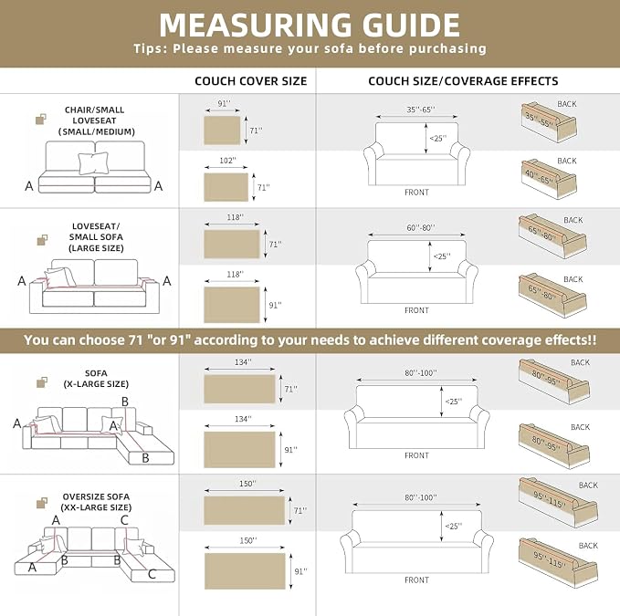 Couch Covers for Sofa, Sofa Covers Washable, Sectional Couch Covers, Sofa - Image 2