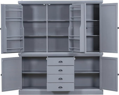 VilroCaz Freestanding Large Kitchen Pantry, Wooden Kitchen Organizers and - Image 4