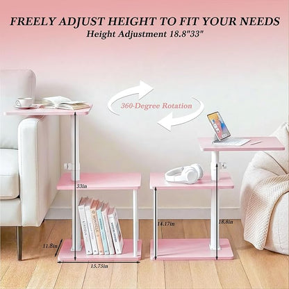 Faesun Swivel Side Table for Couch Arm, Adjustable C End Table for Recliner or - Image 4