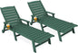 KINGYES HDPE Lounge Chair Outdoor Set of 2, Patio Chaise Lounge Recliner by KINGYES