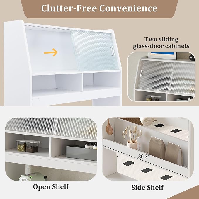 HRVEOCEI Folding Dining Tables for Small Spaces, Buffet Cabinet - Image 5