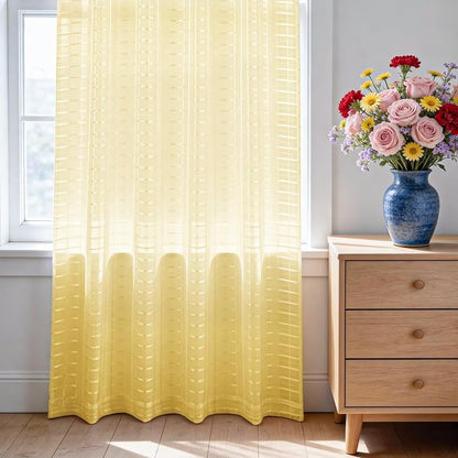 SpaceDresser Check Sheer Curtains 54 Inches Long - Image 3