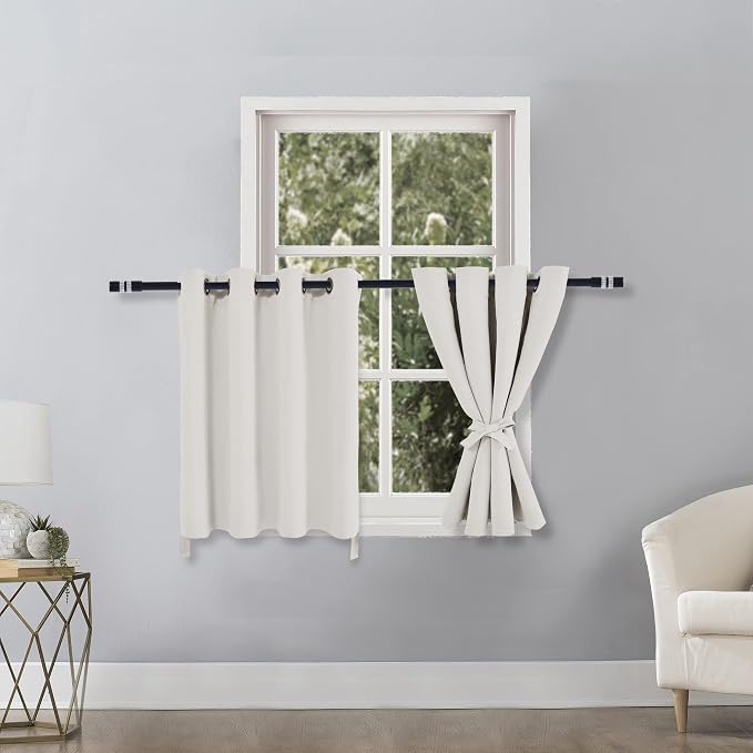 RV Blackout Curtains for Bedroom 52 x 36 Inches Long Ivory 2 Panels | Thermal - Image 2