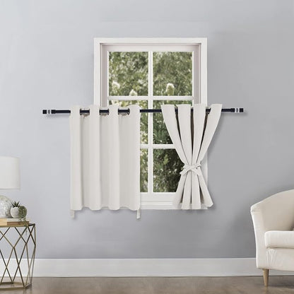 RV Blackout Curtains for Bedroom 52 x 36 Inches Long Ivory 2 Panels | Thermal - Image 2