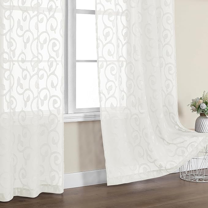 Furman Ivory Sheer Curtains 84 inches Long - Image 6