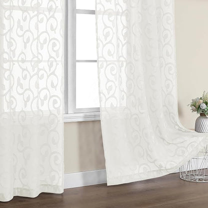 Furman Ivory Sheer Curtains 84 inches Long - Image 6