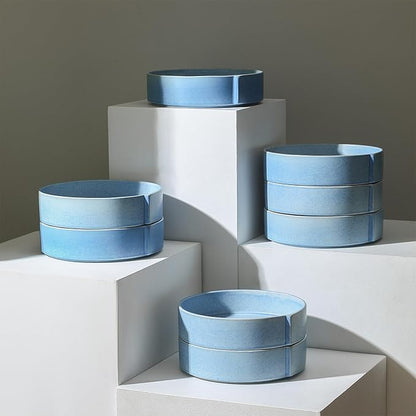 Stone Lain Bao 4-Piece Pasta Bowl Set Stoneware, Blue