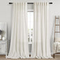 Linen Cream Curtains 113 Inch Extra Long by Nanspring