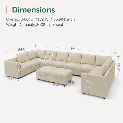 HONBAY Modular Sectional Sofa Sleeper Couch - Image 2