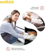 wahoo Professional Liquid Silicone Oven Mitts Gloves, Heat Resistant Gloves for Cooking, Baking, CoralAir Liner, 12 Inch, White, X-Large