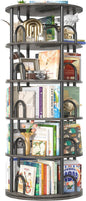 Aheaplus 5 Tier Rotating Bookshelf Tower, 360 Display Spinning Bookcase by Aheaplus
