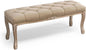 Cozyman Bedroom Bench, French Vintage Tufted Entryway Bench, 45.2" Carving by COZYMAN
