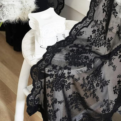 YJ YANJUN Vintage Lace Curtains 36 Inches Length-Gothic Cafe Curtains Short - Image 2