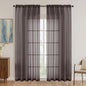 Chocolate Sheer Curtains 84 Inches Long 2 Panels Set, Light Filtering Sheer by OVZME