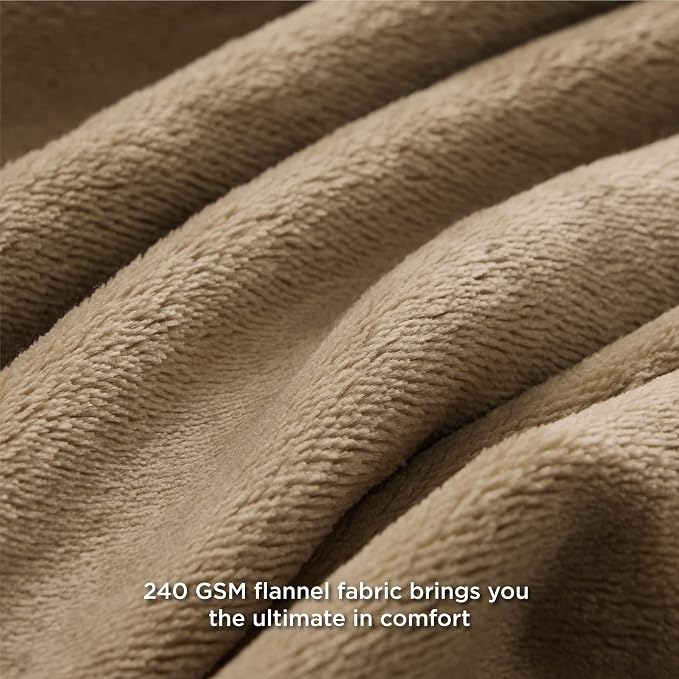 Bedsure GentleSoft Fleece Blankets Queen Size Camel - Image 5