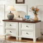 SAVOR LIFE Farmhouse Nightstand Set of 2, Rustic Low Nightstands by SAVORLIFEFurniture