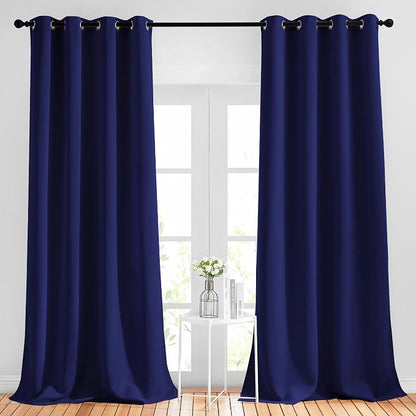 NICETOWN Navy Blue Bedroom Blackout 90 inch Curtains by NICETOWN