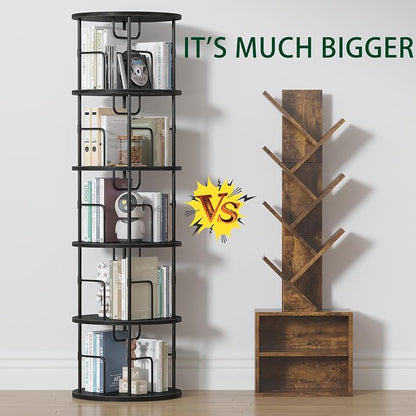 5Tier Rotating Bookshelf, Spinning Bookshelf Tower, 360 ° Display Space Saving - Image 7