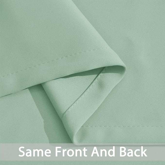 Yakamok Room Darkening Curtains 52x72 inch Light Sage Green-Living Room | 2 - Image 4