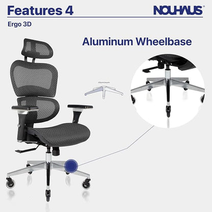 Nouhaus Ergo3D Ergonomic Office Chair Lumbar Support Mesh Office Chair - Image 10