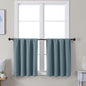 Simplebrand Ava Stone Blue Short 30 Inches Blackout Curtain 2 Panels Set by Simplebrand