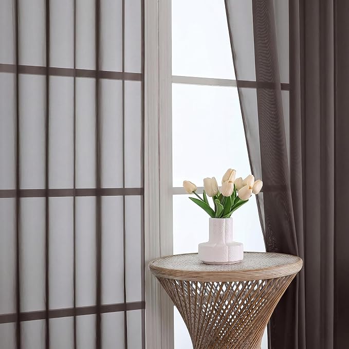 Chocolate Bedroom Curtains 2 Panel Sets 96 Inch Length, 59 Inch Extra Wide - Image 3