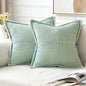 MIULEE Mint Green Corduroy Pillow Covers 20x20 Inch by MIULEE