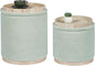 PINPLUS Round Ottoman with Storage Set of 2, Storage Ottoman with Tray by PINPLUS