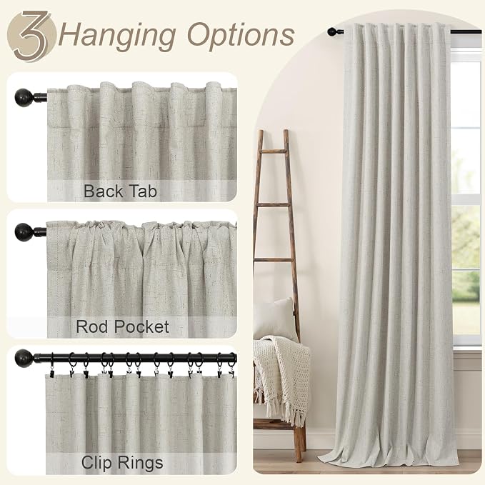 Black Out Linen Curtains 108 Inches Long - Image 6