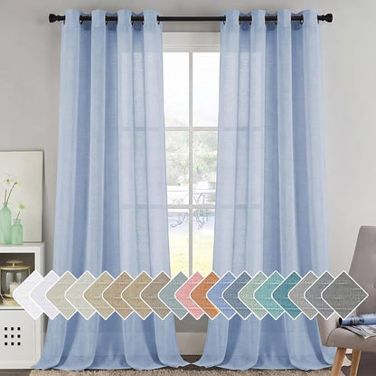 H.VERSAILTEX Linen Curtains Flax Linen Blended Curtain Panels by HVERSAILTEX