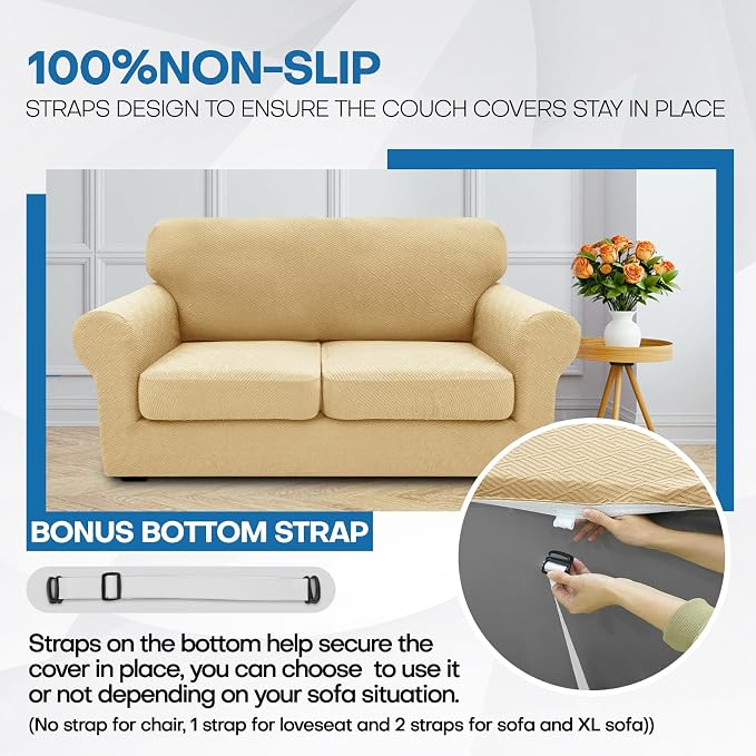 XINEAGE 2026 New 4 Pieces Extra Large Couch Covers - Image 7