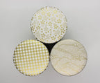Japanese Pokkan Coffee Spice Tea Tin Canister Washi Paper Storage with Lid 7.05 oz Capacity (Kenran Ichimatsu)
